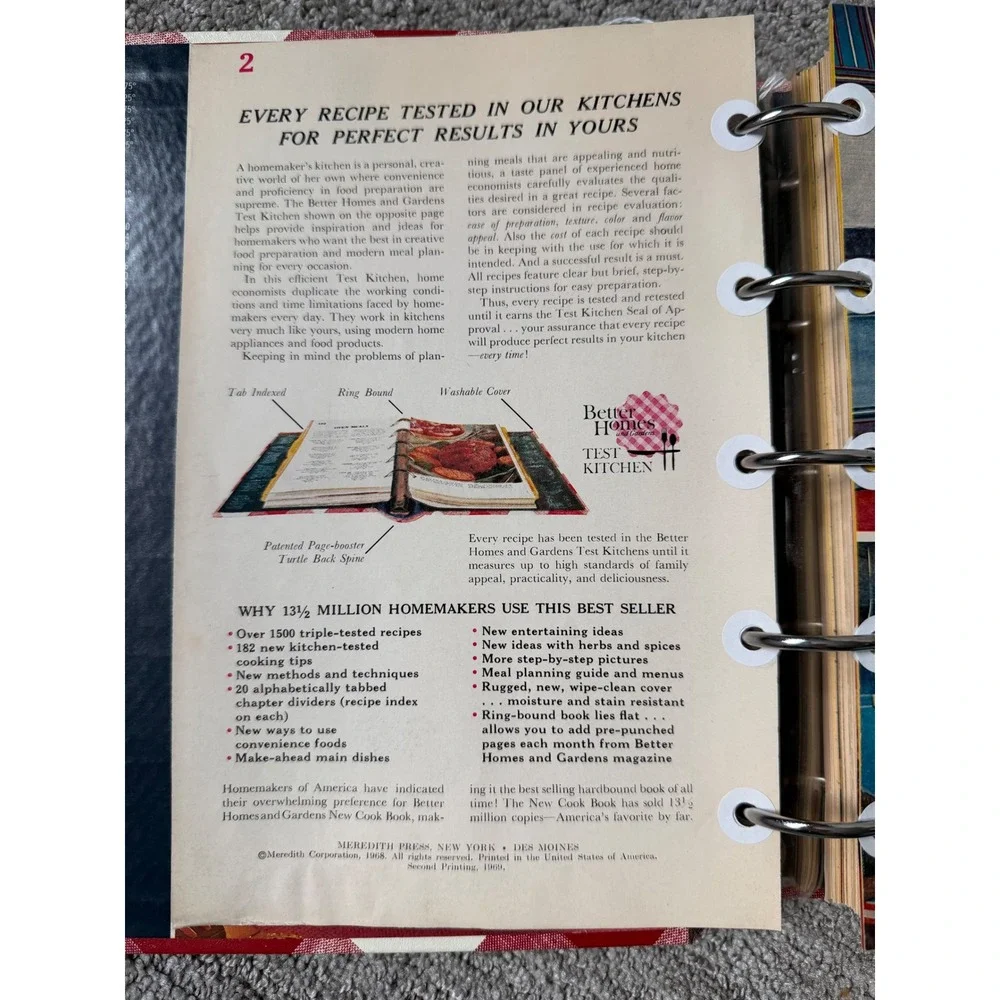 Vintage Better Homes and Gardens New Cook Book 1968 Red Gingham Ring Bound